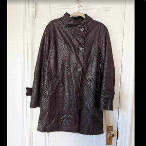 GERARD DAREL Designer Vegan (Faux-Fur Faux-Leather) Coat in Purple size M